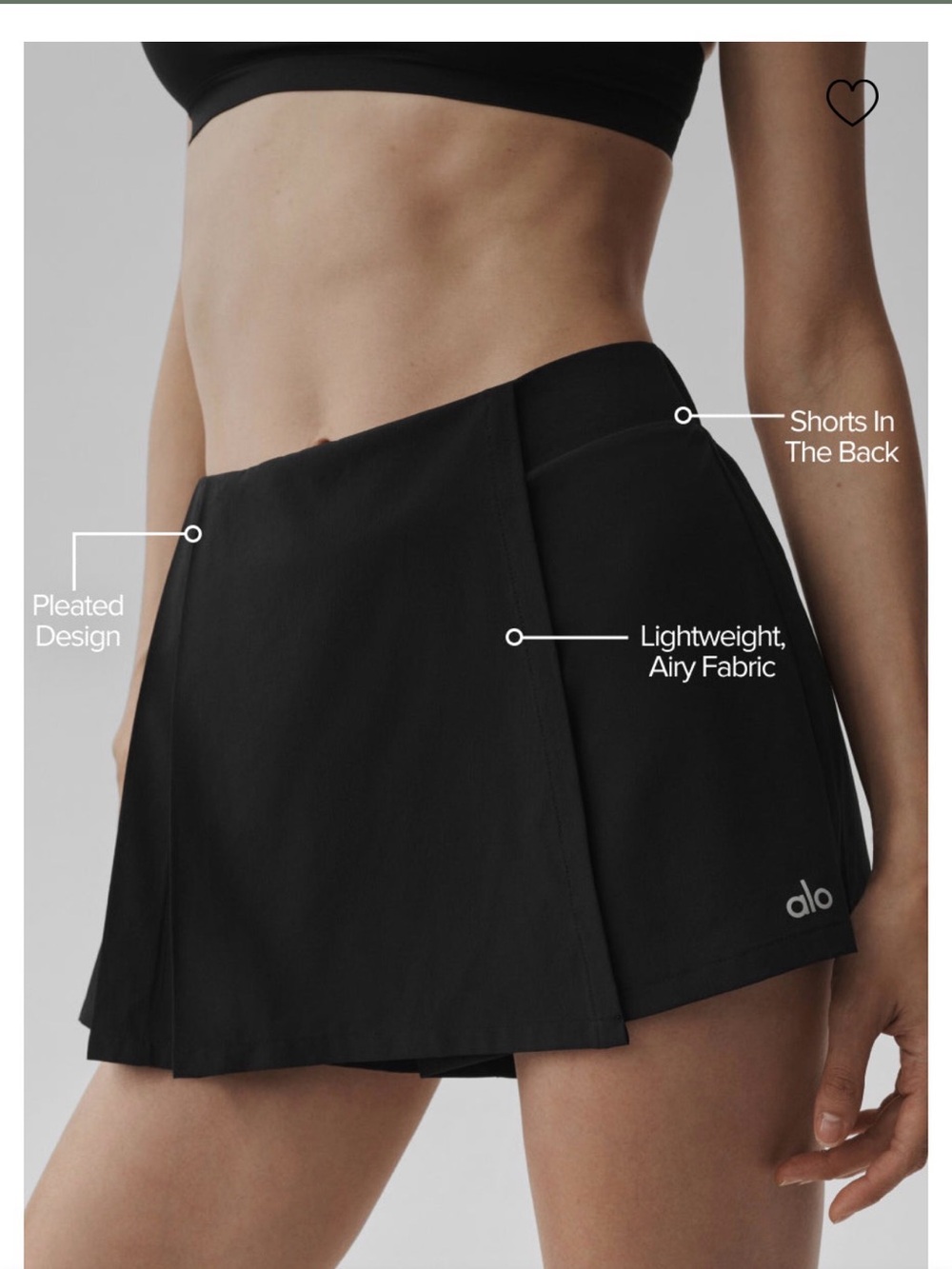 ALO Yoga Black Women's unmatxhed Skort